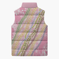 Pink Palaka Hawaii Leis Sleeveless Puffer Jacket Hawaiian-plaid Elegant Tropical Vibes LT14 - Polynesian Pride