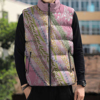 Pink Palaka Hawaii Leis Sleeveless Puffer Jacket Hawaiian-plaid Elegant Tropical Vibes LT14 - Polynesian Pride