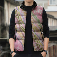 Pink Palaka Hawaii Leis Sleeveless Puffer Jacket Hawaiian-plaid Elegant Tropical Vibes LT14 - Polynesian Pride