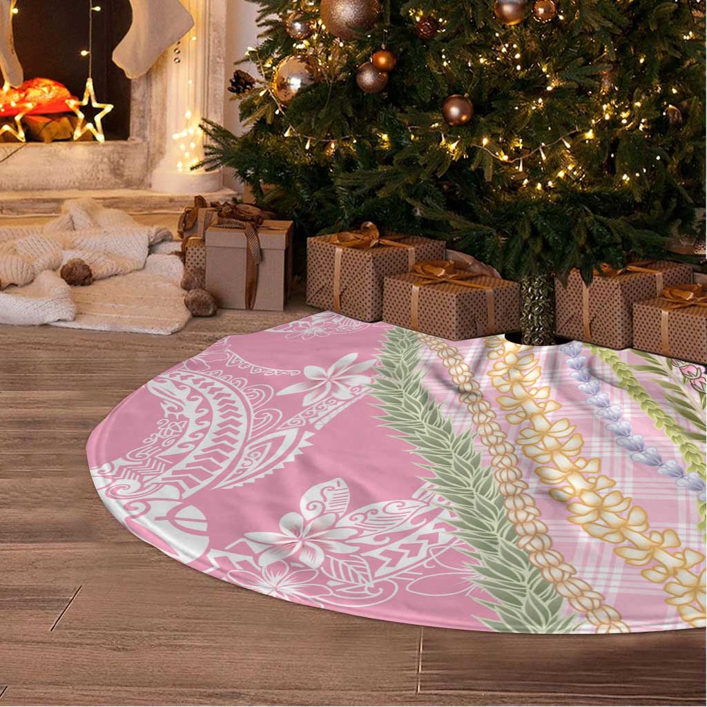 Pink Palaka Hawaii Leis Tree Skirt Hawaiian-plaid Elegant Tropical Vibes LT14 - Polynesian Pride