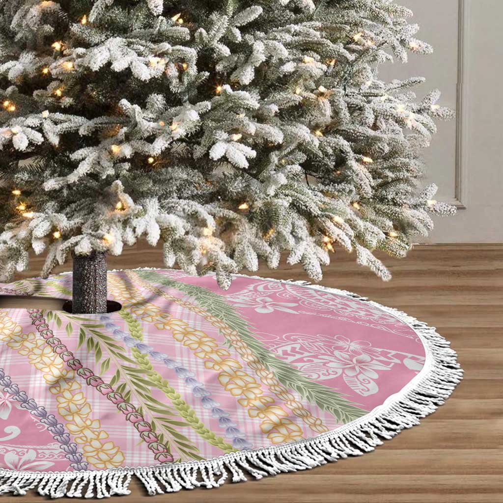 Pink Palaka Hawaii Leis Tree Skirt Hawaiian-plaid Elegant Tropical Vibes LT14 - Polynesian Pride
