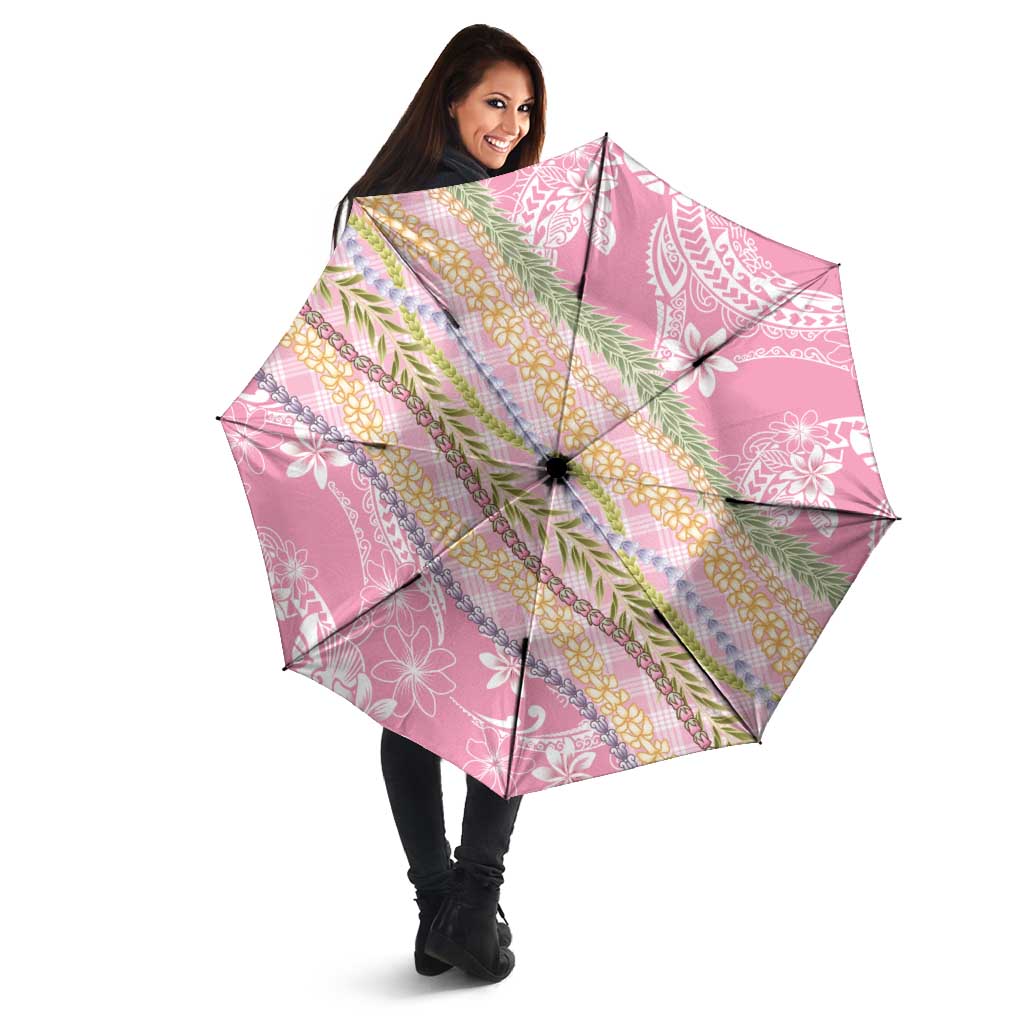 Pink Palaka Hawaii Leis Umbrella Hawaiian-plaid Elegant Tropical Vibes LT14 - Polynesian Pride