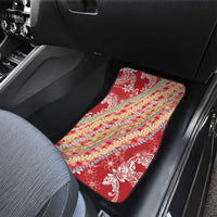 Red Palaka Hawaii Leis Car Mats Hawaiian-plaid Elegant Tropical Vibes - Polynesian Pride