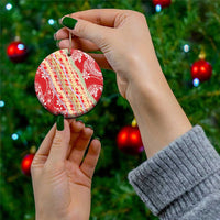 Red Palaka Hawaii Leis Ceramic Ornament Hawaiian-plaid Elegant Tropical Vibes LT14 - Polynesian Pride