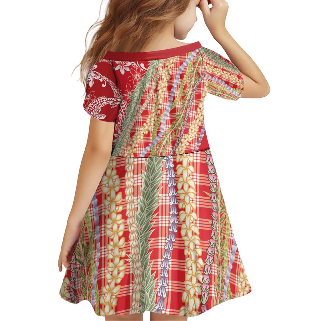 Red Palaka Hawaii Leis Family Matching Puletasi and Hawaiian Shirt Hawaiian-plaid Elegant Tropical Vibes - Polynesian Pride