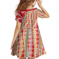 Red Palaka Hawaii Leis Family Matching Puletasi and Hawaiian Shirt Hawaiian-plaid Elegant Tropical Vibes - Polynesian Pride