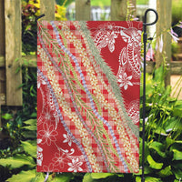 Red Palaka Hawaii Leis Garden Flag Hawaiian-plaid Elegant Tropical Vibes - Polynesian Pride