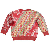 Red Palaka Hawaii Leis Kid Ugly Christmas Sweater Hawaiian-plaid Elegant Tropical Vibes LT14 - Polynesian Pride