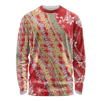 Red Palaka Hawaii Leis Long Sleeve Shirt Hawaiian-plaid Elegant Tropical Vibes LT14 Unisex Red - Polynesian Pride