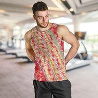 Red Palaka Hawaii Leis Men Tank Top Hawaiian-plaid Elegant Tropical Vibes LT14 Red - Polynesian Pride