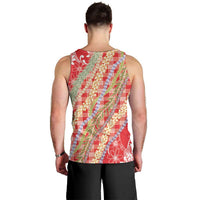 Red Palaka Hawaii Leis Men Tank Top Hawaiian-plaid Elegant Tropical Vibes LT14 - Polynesian Pride