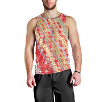 Red Palaka Hawaii Leis Men Tank Top Hawaiian-plaid Elegant Tropical Vibes LT14 - Polynesian Pride