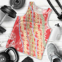 Red Palaka Hawaii Leis Men Tank Top Hawaiian-plaid Elegant Tropical Vibes LT14 - Polynesian Pride