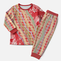 Red Palaka Hawaii Leis Christmas Pajama Set Hawaiian-plaid Elegant Tropical Vibes LT14 Men Red - Polynesian Pride