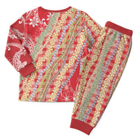 Red Palaka Hawaii Leis Christmas Pajama Set Hawaiian-plaid Elegant Tropical Vibes LT14 - Polynesian Pride