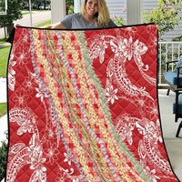Red Palaka Hawaii Leis Quilt Hawaiian-plaid Elegant Tropical Vibes - Polynesian Pride