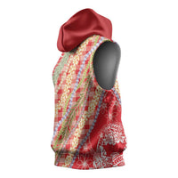 Red Palaka Hawaii Leis Sleeveless Hoodie Hawaiian-plaid Elegant Tropical Vibes LT14 - Polynesian Pride