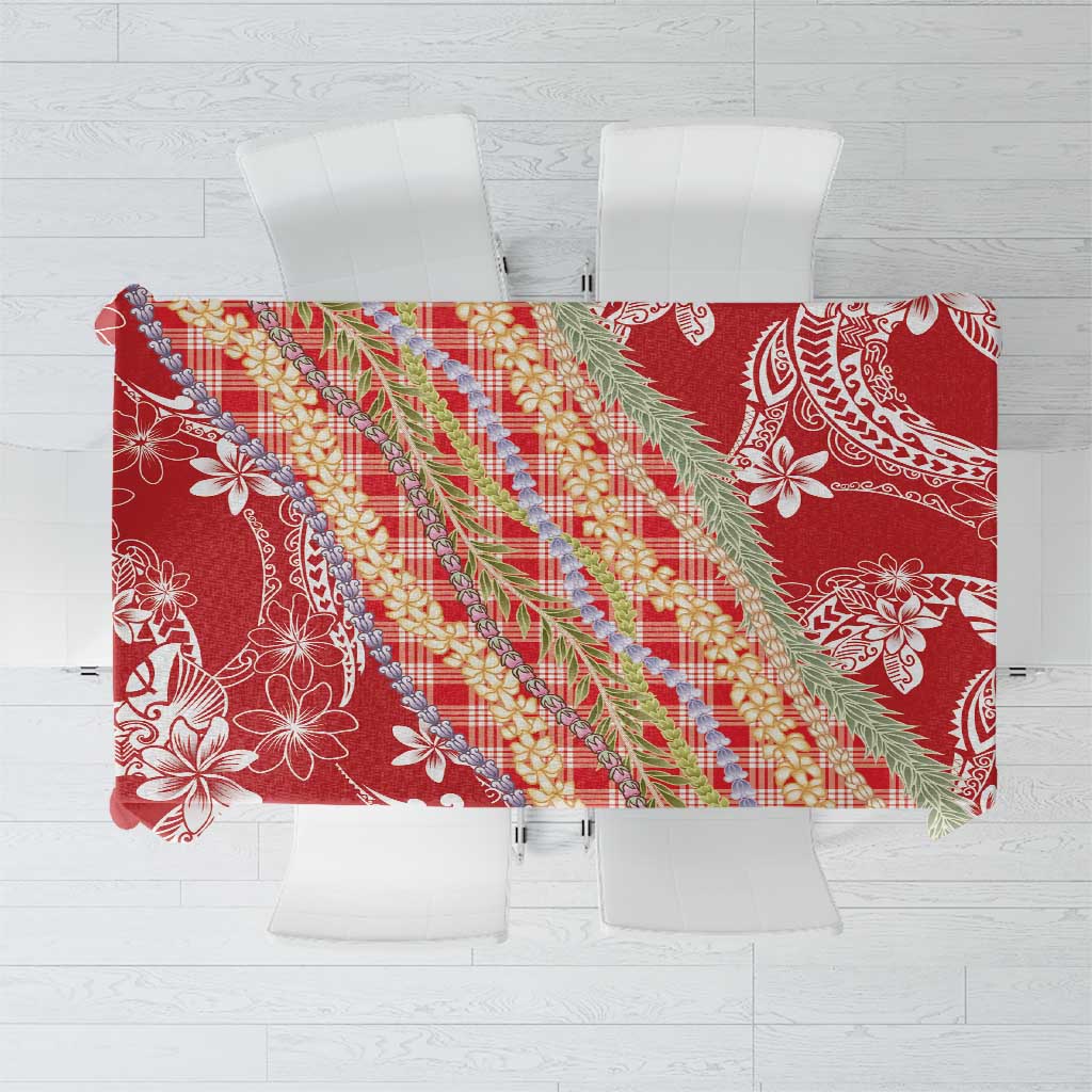 Red Palaka Hawaii Leis Tablecloth Hawaiian-plaid Elegant Tropical Vibes LT14 Red - Polynesian Pride