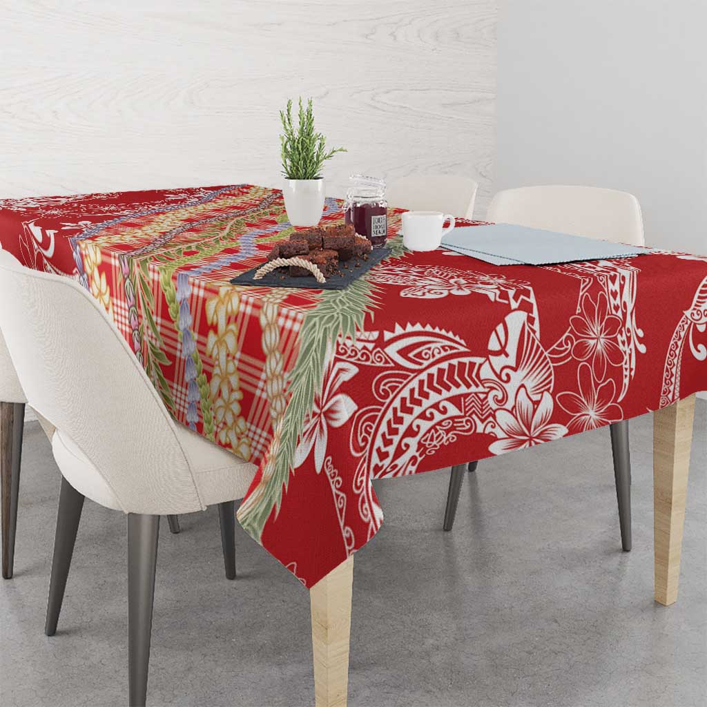 Red Palaka Hawaii Leis Tablecloth Hawaiian-plaid Elegant Tropical Vibes LT14 - Polynesian Pride