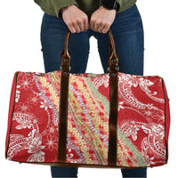 Red Palaka Hawaii Leis Travel Bag Hawaiian-plaid Elegant Tropical Vibes LT14 Red - Polynesian Pride