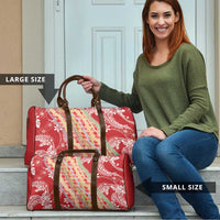 Red Palaka Hawaii Leis Travel Bag Hawaiian-plaid Elegant Tropical Vibes LT14 - Polynesian Pride