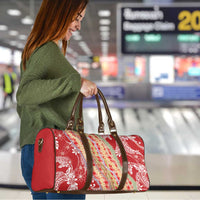 Red Palaka Hawaii Leis Travel Bag Hawaiian-plaid Elegant Tropical Vibes LT14 - Polynesian Pride
