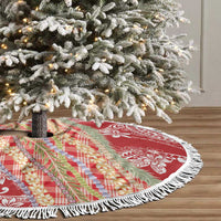 Red Palaka Hawaii Leis Tree Skirt Hawaiian-plaid Elegant Tropical Vibes LT14 - Polynesian Pride