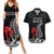 Personalised New Zealand Darts Couples Matching Summer Maxi Dress and Hawaiian Shirt Aotearoa Maori Fern Bring It On LT14 Black - Polynesian Pride