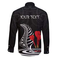 Personalised New Zealand Darts Family Matching Off Shoulder Long Sleeve Dress and Hawaiian Shirt Aotearoa Maori Fern Bring It On LT14 - Polynesian Pride