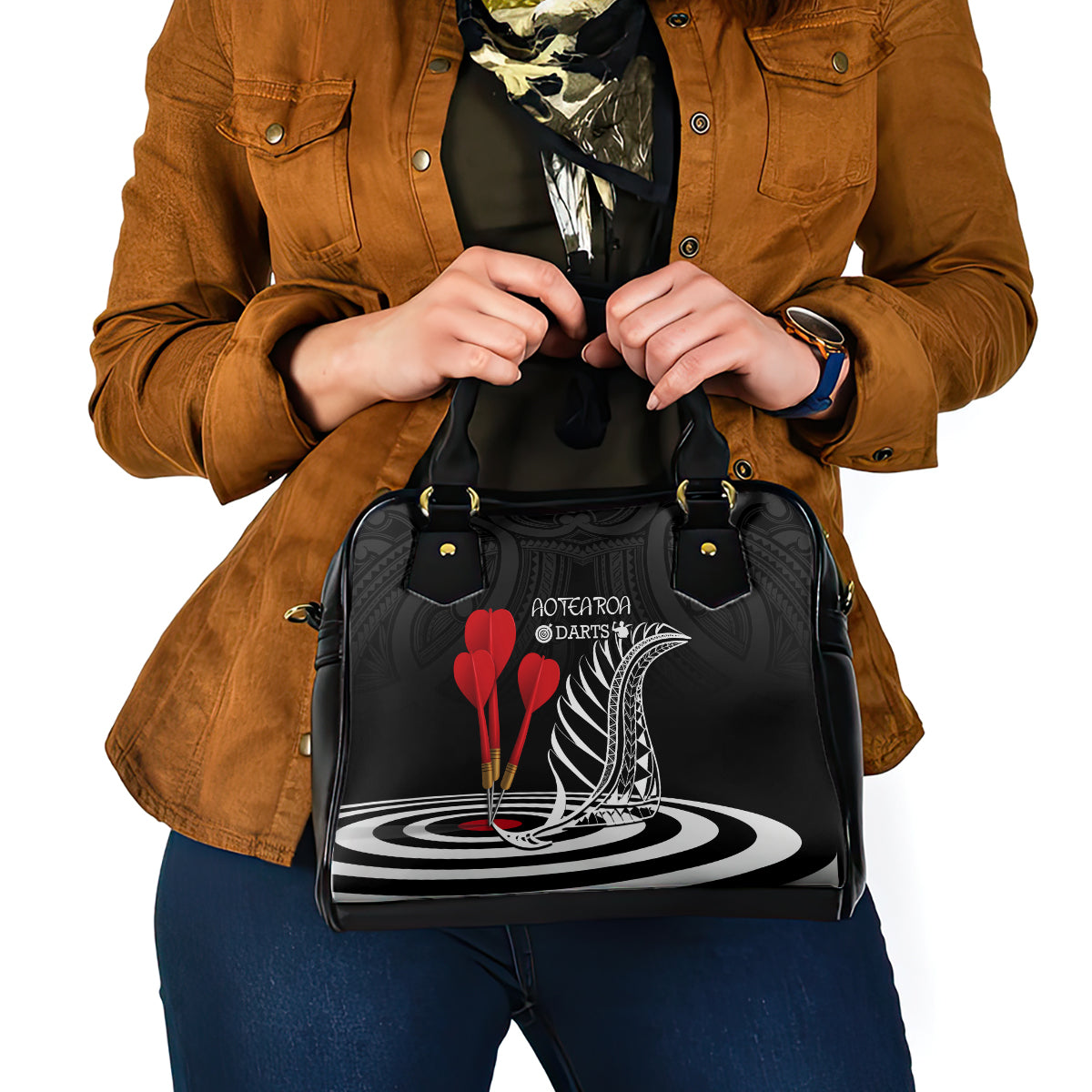 New Zealand Darts Shoulder Handbag Aotearoa Maori Fern Bring It On LT14 - Polynesian Pride