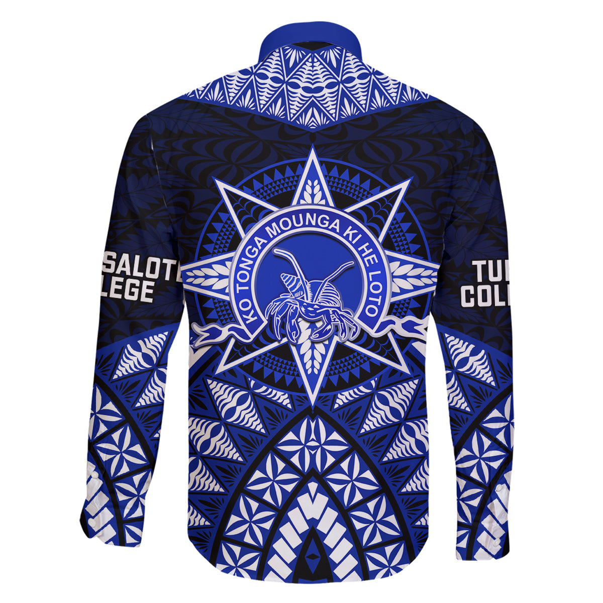 Tonga Tupou College And Queen Salote College Family Matching Off Shoulder Maxi Dress and Hawaiian Shirt Tongan Ngatu Pattern LT14 - Polynesian Pride