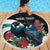 Personalised Valentine's Day New Zealand Beach Blanket Tui Bird Couple Kowhaiwhai Mix Pohutukawa