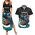 Personalised Valentine's Day New Zealand Couples Matching Summer Maxi Dress and Hawaiian Shirt Tui Bird Couple Kowhaiwhai Mix Pohutukawa