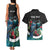 Personalised Valentine's Day New Zealand Couples Matching Tank Maxi Dress and Hawaiian Shirt Tui Bird Couple Kowhaiwhai Mix Pohutukawa