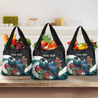 Personalised Valentine's Day New Zealand Grocery Bag Tui Bird Couple Kowhaiwhai Mix Pohutukawa