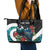 Personalised Valentine's Day New Zealand Leather Tote Bag Tui Bird Couple Kowhaiwhai Mix Pohutukawa