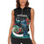 Personalised Valentine's Day New Zealand Women Sleeveless Polo Shirt Tui Bird Couple Kowhaiwhai Mix Pohutukawa