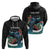 Personalised Valentine's Day New Zealand Zip Hoodie Tui Bird Couple Kowhaiwhai Mix Pohutukawa