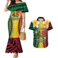 Vanuatu Independence Day Couples Matching Mermaid Dress and Hawaiian Shirt Long God Yumi Stanap Happy 45th Anniversary LT14