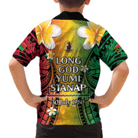 Vanuatu Independence Day Family Matching Long Sleeve Bodycon Dress and Hawaiian Shirt Long God Yumi Stanap Happy 45th Anniversary LT14