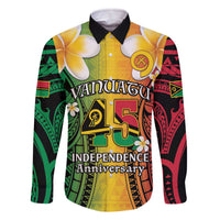 Vanuatu Independence Day Family Matching Off The Shoulder Long Sleeve Dress and Hawaiian Shirt Long God Yumi Stanap Happy 45th Anniversary LT14