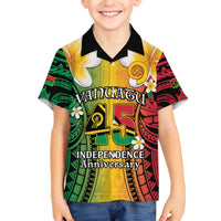 Vanuatu Independence Day Family Matching Off The Shoulder Long Sleeve Dress and Hawaiian Shirt Long God Yumi Stanap Happy 45th Anniversary LT14
