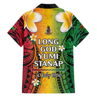Vanuatu Independence Day Family Matching Off Shoulder Short Dress and Hawaiian Shirt Long God Yumi Stanap Happy 45th Anniversary LT14