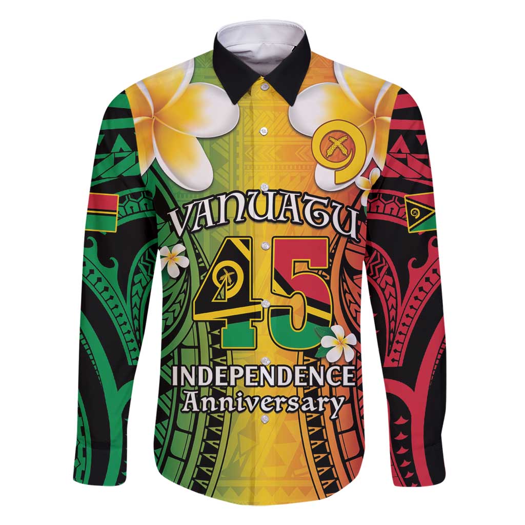 Vanuatu Independence Day Family Matching Off Shoulder Short Dress and Hawaiian Shirt Long God Yumi Stanap Happy 45th Anniversary LT14