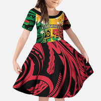 Vanuatu Independence Day Family Matching Short Sleeve Bodycon Dress and Hawaiian Shirt Long God Yumi Stanap Happy 45th Anniversary LT14
