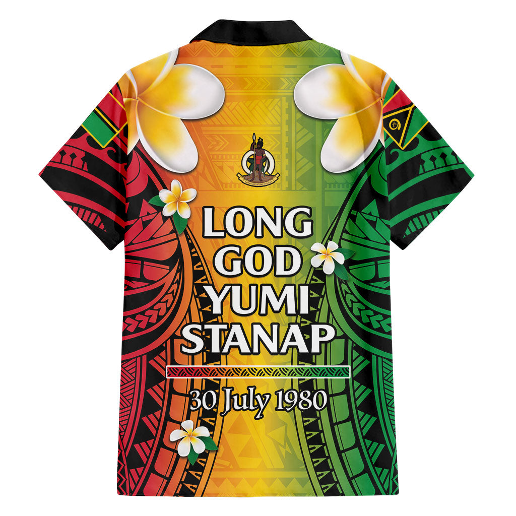 Vanuatu Independence Day Family Matching Summer Maxi Dress and Hawaiian Shirt Long God Yumi Stanap Happy 46th Anniversary LT14 - Polynesian Pride