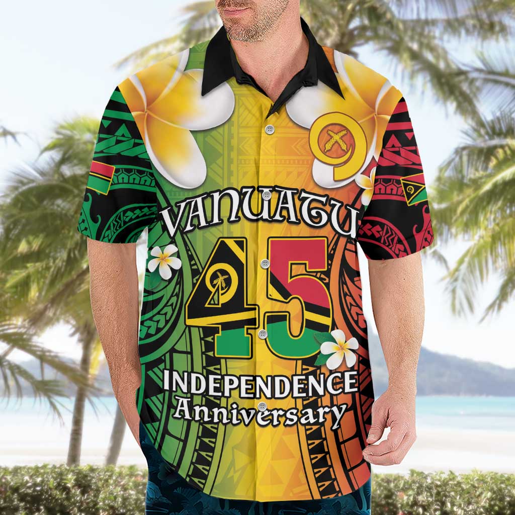 Vanuatu Independence Day Hawaiian Shirt Long God Yumi Stanap Happy 45th Anniversary LT14