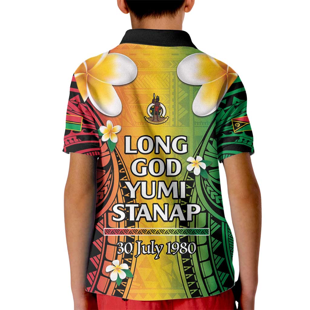 Vanuatu Independence Day Kid Polo Shirt Long God Yumi Stanap Happy 45th Anniversary LT14