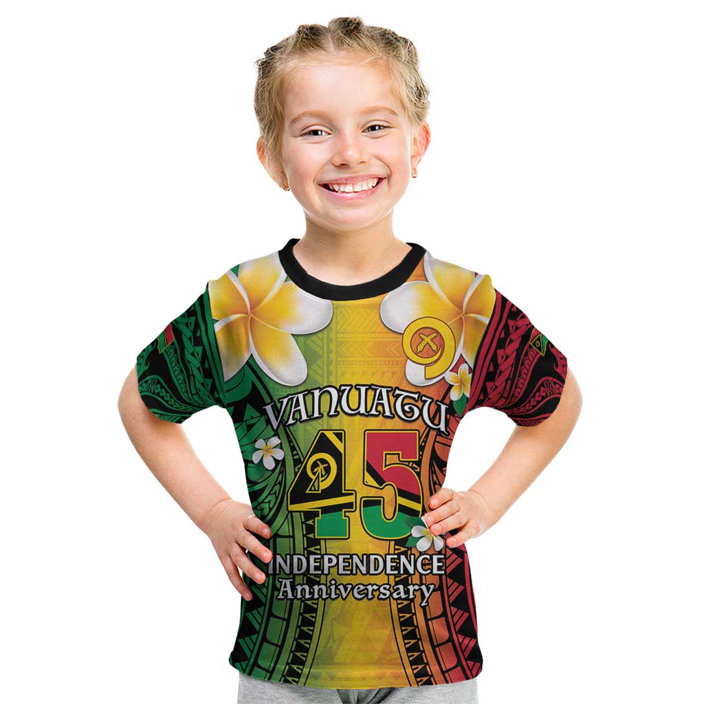 Vanuatu Independence Day Kid T Shirt Long God Yumi Stanap Happy 45th Anniversary LT14