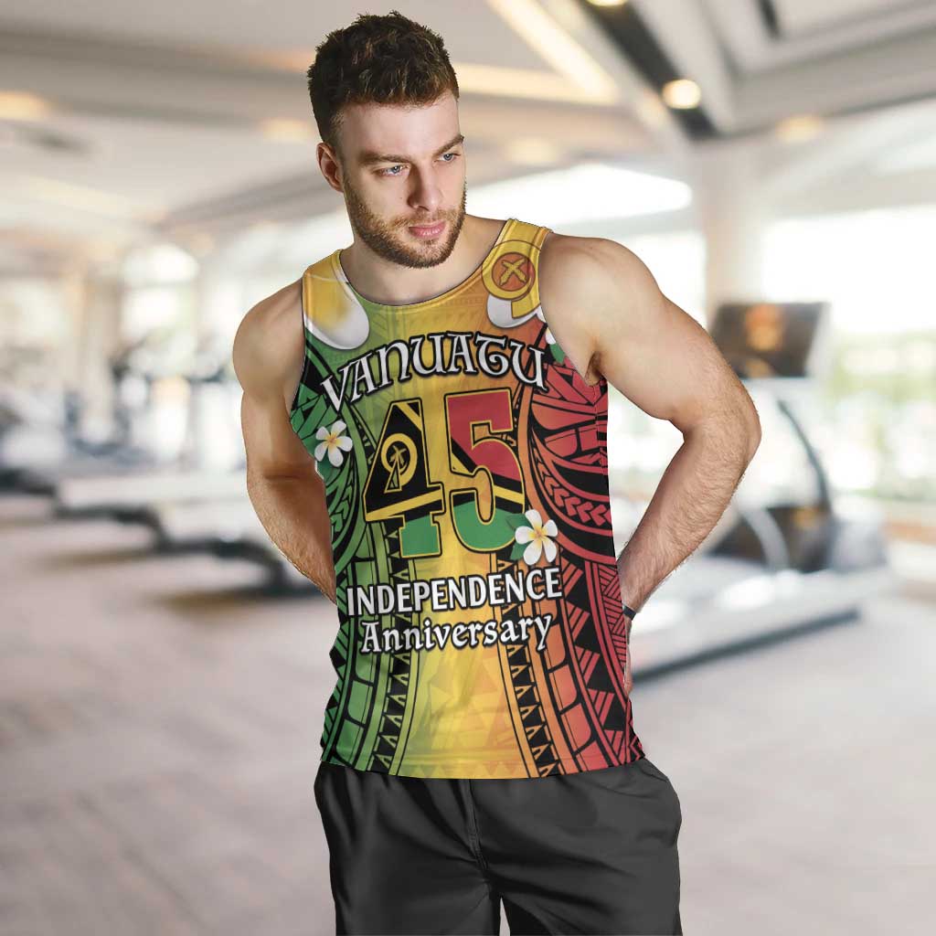 Vanuatu Independence Day Men Tank Top Long God Yumi Stanap Happy 45th Anniversary LT14 Reggae - Polynesian Pride